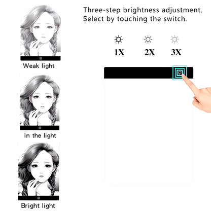 Dimmable LED Drawing and Copy Pad Board for A3/A4/A5 Sizes - Educational Creative Gift for Children