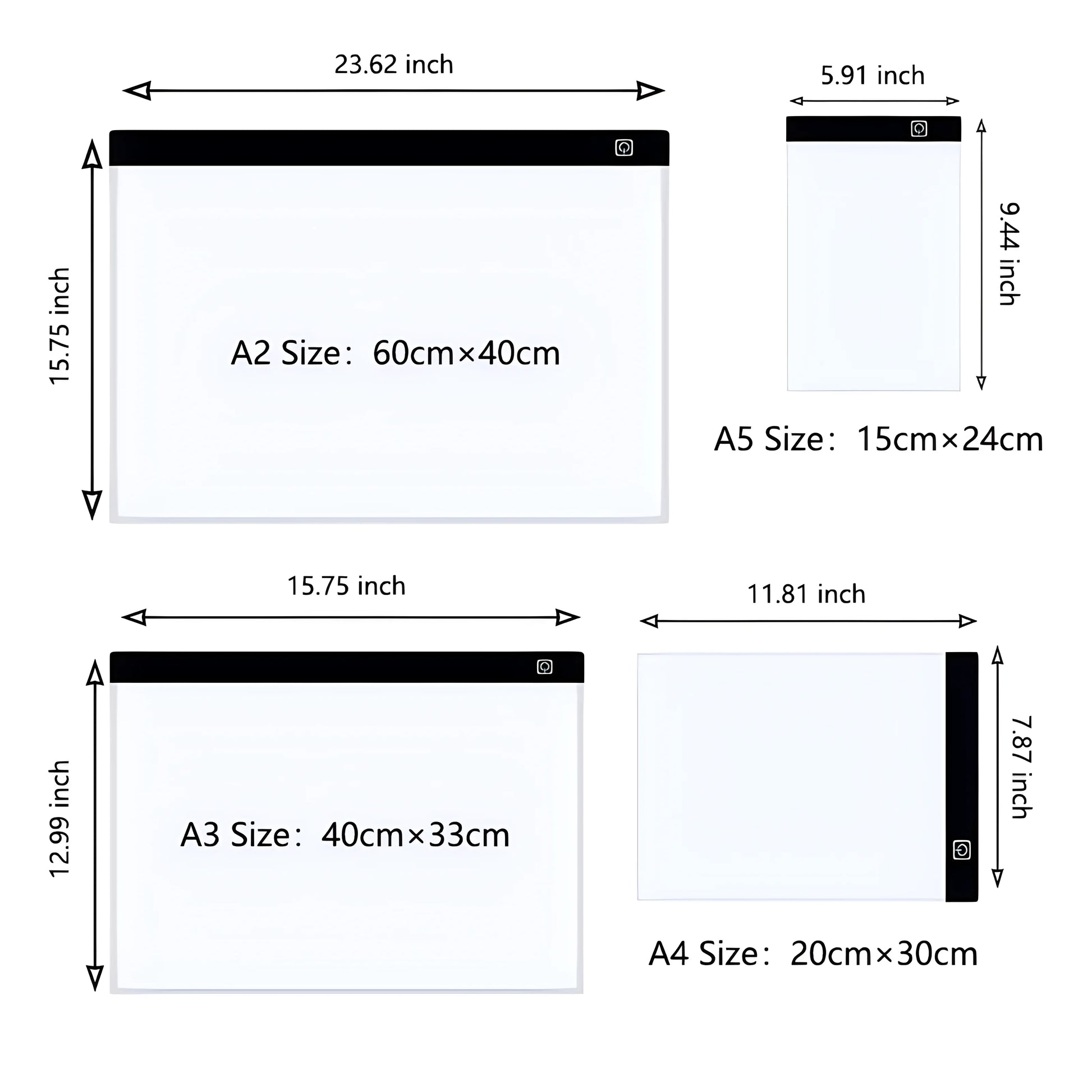 Dimmable LED Drawing and Copy Pad Board for A3/A4/A5 Sizes - Educational Creative Gift for Children