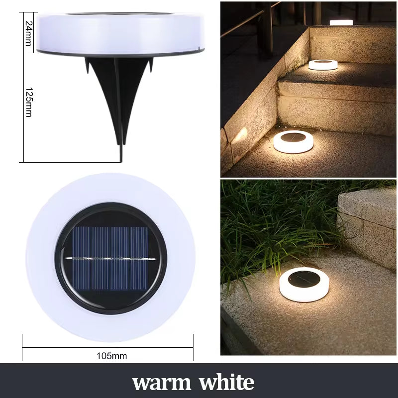 Professional Solar Ground Lights for Outdoor Decoration - 12 LED Waterproof Solar Disk Lights for Gardens, Pathways, Lawns, and Patios