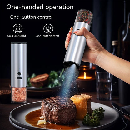 Rechargeable Electric Salt and Pepper Grinder Set with LED - Electric Food Corn and Soybean Mill Machine