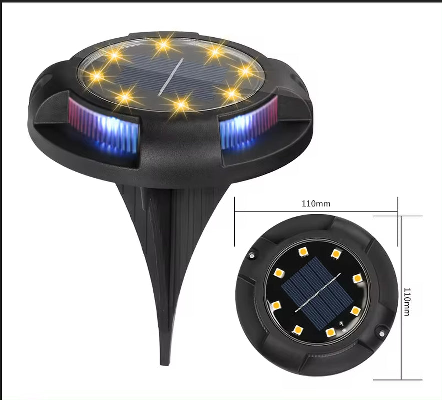 Professional Solar Ground Lights for Outdoor Decoration - 12 LED Waterproof Solar Disk Lights for Gardens, Pathways, Lawns, and Patios